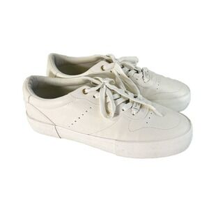 Bershka Mens Lace Up Trainers Sneakers White Casual EU 43 US Sz 11